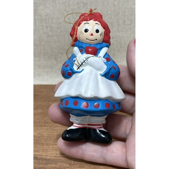 Vintage 1992 Raggedy Ann Ornament Plastic Blow Mold Appx 3 Inch - Picture 2 of 9